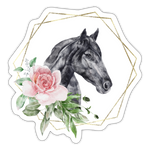 Horse Floral Vinyl Sticker - white matte